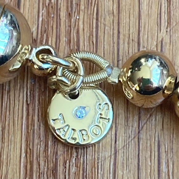 TALBOTS Set: Gold Tone, Beaded Choker & Matching Stretch Bracelet - Picture 4 of 6